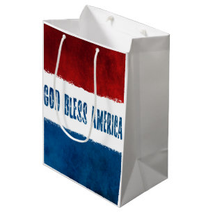 Patriotischer Gott segnen mittlere Geschenk-Tasche Geschenktüte