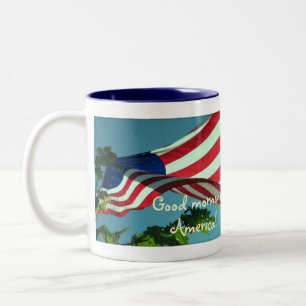 Patriotischer Guten Morgen Amerika Trinkbecher Zweifarbige Tasse