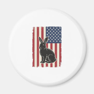 Patriotischer Hase Amerikanische Flagge Vintage Gr Magnet