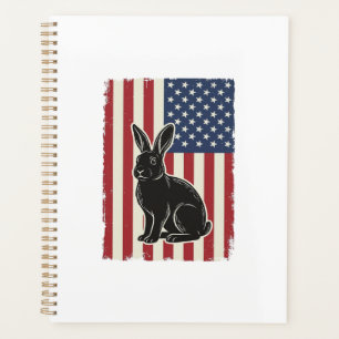 Patriotischer Hase Amerikanische Flagge Vintage Gr Planer