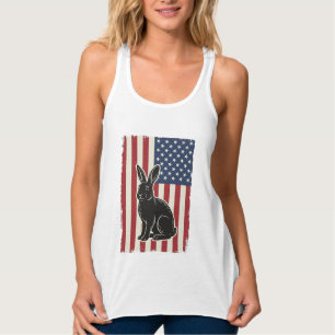 Patriotischer Hase Amerikanische Flagge Vintage Gr Tank Top
