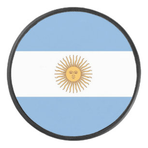 Patriotischer Hockey-Puck mit argentinischer Flagg Eishockey Puck