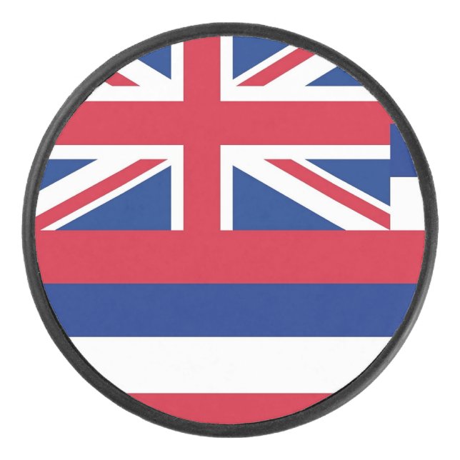 Patriotischer Hockey-Puck mit Fahne Hawaii Eishockey Puck (Vorderseite)