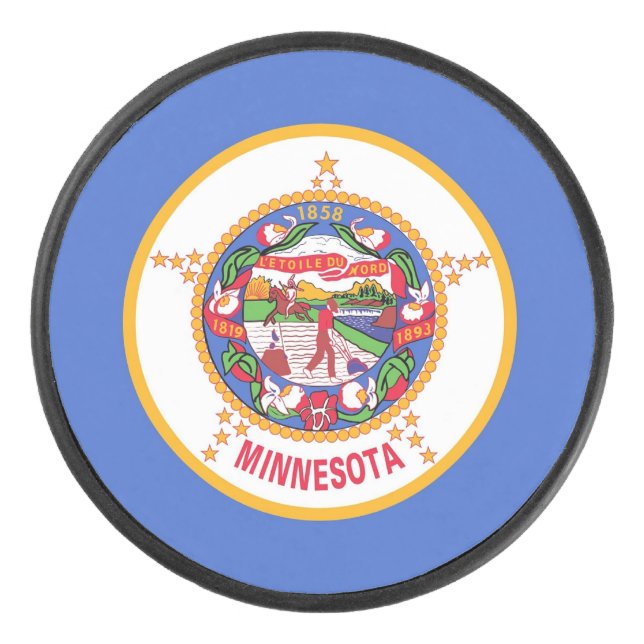 Patriotischer Hockey-Puck mit Fahne von Minnesota Eishockey Puck (Vorderseite)