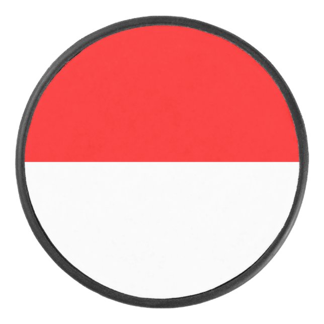 Patriotischer Hockey-Puck mit Flagge Indonesiens Eishockey Puck (Vorderseite)
