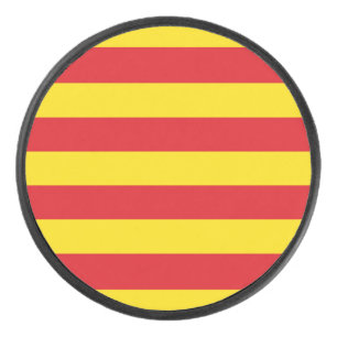 Patriotischer Hockey-Puck mit Flagge Kataloniens Eishockey Puck