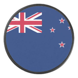 Patriotischer Hockey-Puck mit Flagge Neuseelands Eishockey Puck