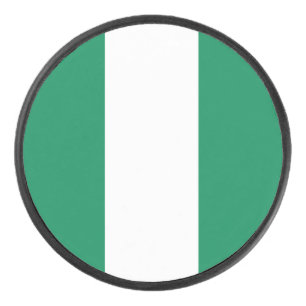 Patriotischer Hockey-Puck mit Flagge Nigerias Eishockey Puck