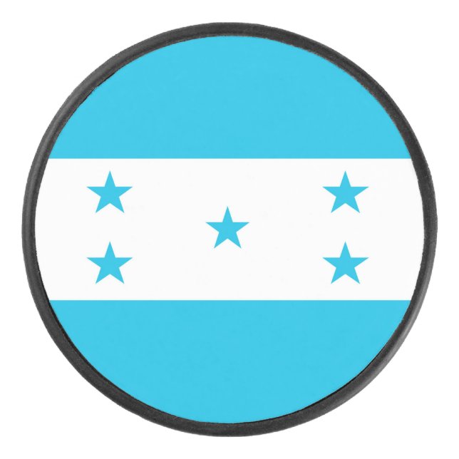 Patriotischer Hockey-Puck mit Flagge von Honduras Eishockey Puck (Vorderseite)