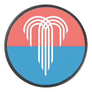Patriotischer Hockey-Puck mit Flagge von Kansas Ci Eishockey Puck