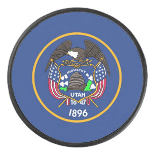 Patriotischer Hockey-Puck mit Flagge von Utah Eishockey Puck