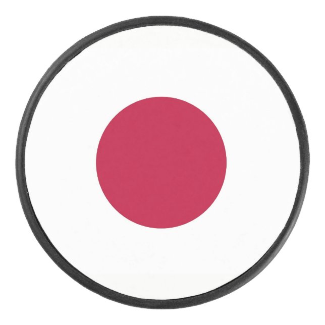 Patriotischer Hockey-Puck mit japanischer Flagge Eishockey Puck (Vorderseite)