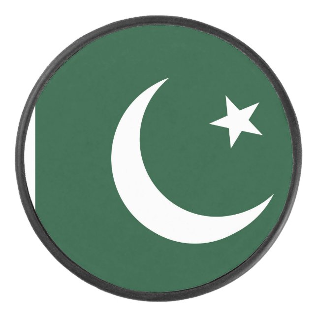 Patriotischer Hockey-Puck mit pakistanischer Flagg Eishockey Puck (Vorderseite)