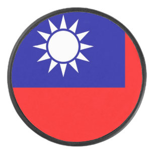 Patriotischer Hockey-Puck mit taiwanesischer Flagg Eishockey Puck