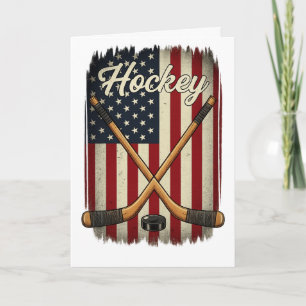 Patriotischer Hockey USA-Flagge Sport Karte