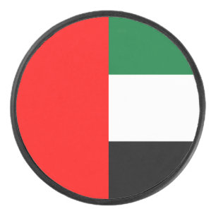 Patriotischer Hockeypuck mit Flagge der VAE Eishockey Puck