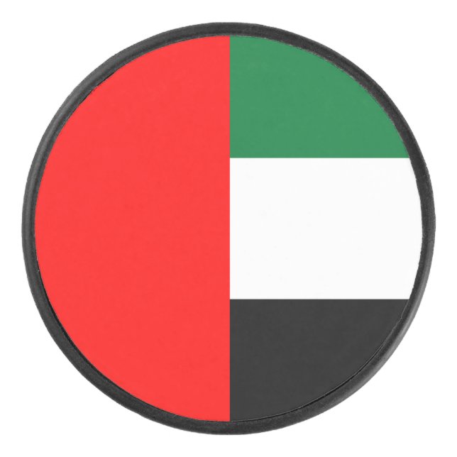 Patriotischer Hockeypuck mit Flagge der VAE Eishockey Puck (Vorderseite)