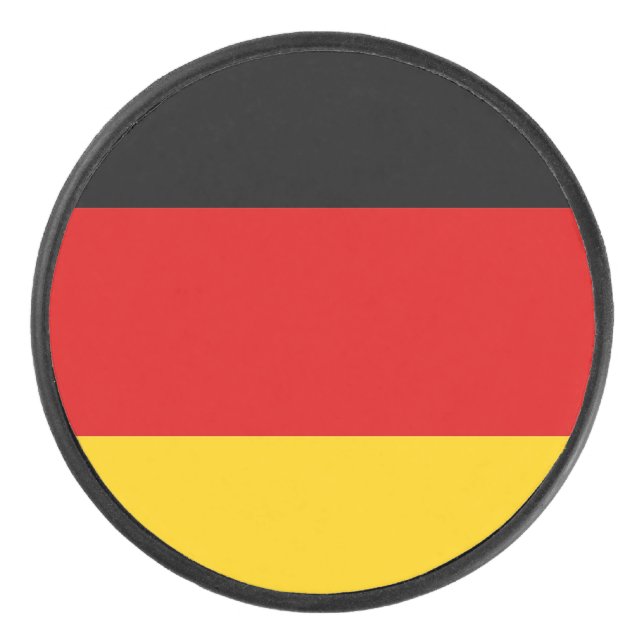 Patriotischer Hockeypuck mit Flagge Deutschlands Eishockey Puck (Vorderseite)