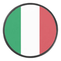 Patriotischer Hockeypuck mit Flagge Italiens