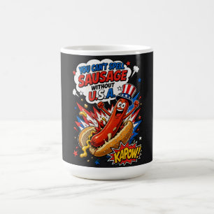 Patriotischer Hot Dog USA Pop Art - Spaß am 4. Jul Kaffeetasse