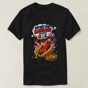 Patriotischer Hot Dog USA Pop Art - Spaß am 4. Jul T-Shirt