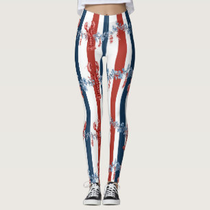 Patriotischer Hummer Rot Weiß Blau Sterne (4) Leggings