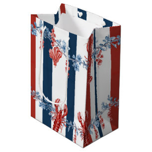 Patriotischer Hummer Rot Weiß Blau Sterne (4) Mittlere Geschenktüte