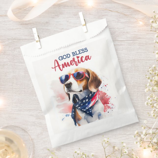 Patriotischer Hund-Beagle Geschenktütchen (Ausgeschnitten)