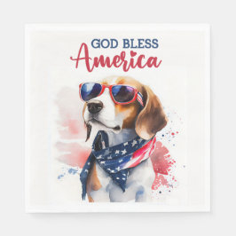 Patriotischer Hund-Beagle Serviette