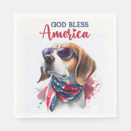 Patriotischer Hund-Beagle Serviette