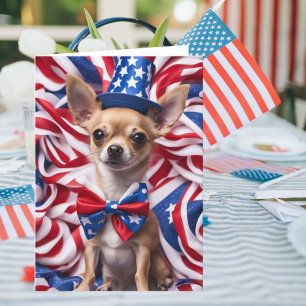 Patriotischer Hund Blanko-Grußkarte Feiertagskarte