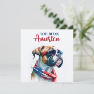 Patriotischer Hund-Boxer 4. Juli Karte