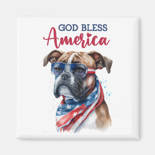 Patriotischer Hund-Boxer Magnet