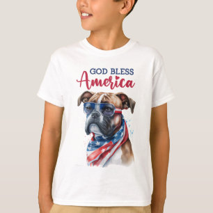Patriotischer Hund-Boxer T-Shirt