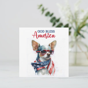 Patriotischer Hund-Chihuahua 4. Juli Karte