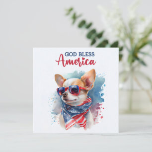 Patriotischer Hund-Chihuahua 4. Juli Karte
