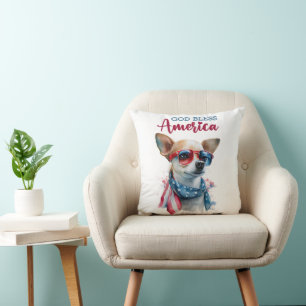 Patriotischer Hund-Chihuahua Kissen
