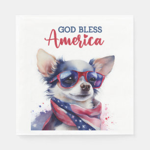 Patriotischer Hund-Chihuahua Serviette
