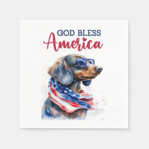 Patriotischer Hund-Dackel Serviette