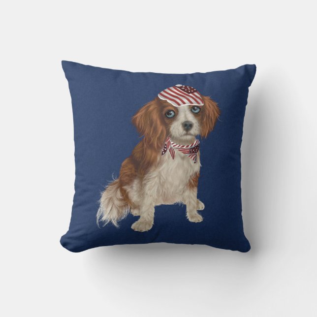 Patriotischer Hund dekoratives Kissen (Vorderseite)