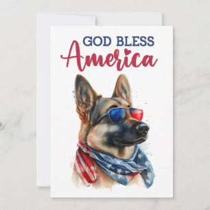 Patriotischer Hund - Deutscher Schäferhund 4. Juli Feiertagskarte