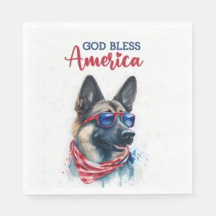 Patriotischer Hund - Deutscher Schäferhund Serviette
