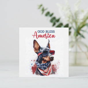 Patriotischer Hund - Doberman 4. Juli Card Feiertagskarte