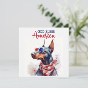 Patriotischer Hund - Dobermann 4. Juli Karte