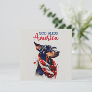 Patriotischer Hund - Dobermann 4. Juli Karte
