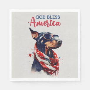 Patriotischer Hund - Dobermann Serviette