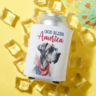 Patriotischer Hund-Dogge Dosenkühler