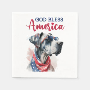 Patriotischer Hund-Dogge Serviette