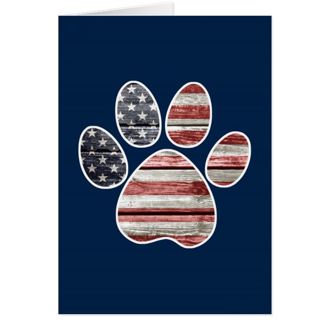Patriotischer Hund, Flagge-Tatzen-Druck (Vorne)