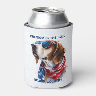 Patriotischer Hund Foxhound 4. Juli Dosenkühler